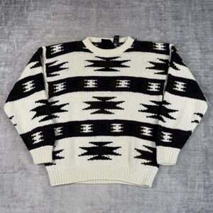 Gant Salty Dog Sweater Mens Medium Vintage 90s Handknit Nordic Aztec Grandpa